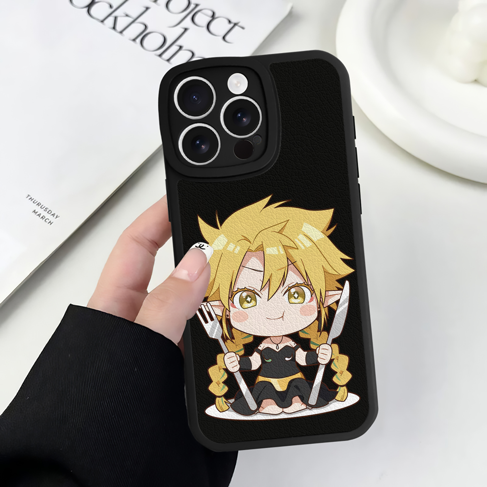 （画像用） 転スラ Regarding Reincarnated to Slime 【iPhone 16シリーズ対応】シリコンスマホケース（レザー調） 材質：シリコン